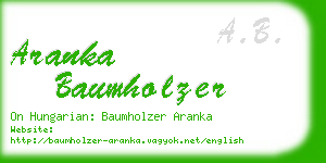 aranka baumholzer business card